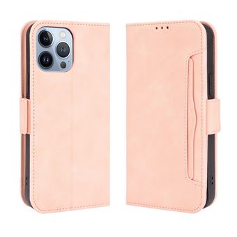 Capa FOXDOCK Protetora para iPhone 14 Pro Max | Suporte e Flip de couro PU | À Prova de Choque | Rosa - 1
