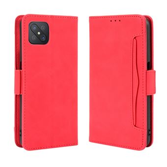 Capa FOXDOCK Protetora para OPPO A92S/Reno4 Z 5G | Suporte e Flip de couro PU | À Prova de Choque | Vermelho - 1