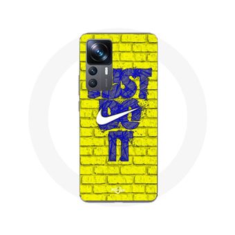 Capa Maniacase para Xiaomi 12T Logo Just Do It Cor Azul Frente Amarelo - 1