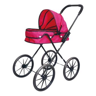 Carrinho Passeio de Bonecas LPM | Rosa e Preto com Alcofa - 1