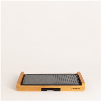 Grelha Elétrica Create Stone Flat Bamboo | 1800W - 1
