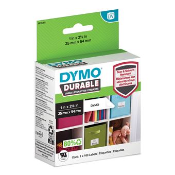 Etiqueta para Impressão DYMO LW - Etiquetas LW resistentes - 25 x 54 mm - 1976411 | Branco - 1