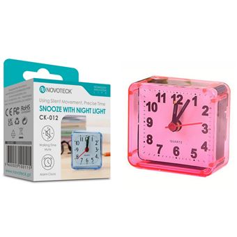 Despertador NOVOTECK CK-012 | Luz Noturna e Silêncio Operacional | Rosa - 1