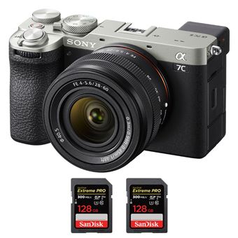 Sony A7C II Silver + FE 28-60mm f/4-5.6 + 2 SanDisk 128GB Extreme PRO UHS-II SDXC 300 MB/s + PDF MCZ DIRECT - 1