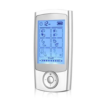 Eletroestimulador Muscular Portátil EMS DAM MHD-16A | 16 Modos | 20 Intensidades | Tamanho Compacto | Bateria Recarregável | Prateado - 1