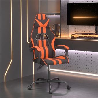 Cadeira gaming vidaXL couro artificial preto e laranja - 1
