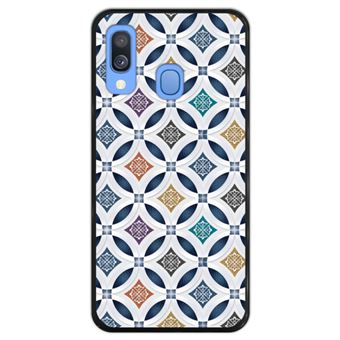 Capa Hapdey para Samsung Galaxy A40 2019 Design Papel de Parede Colorido em Silicone Flexível e TPU Preto