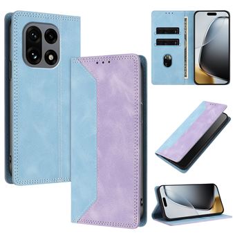 Capa FLOODKING para OnePlus 15 | Couro Premium Bicolor | Porta-Cartões | RFID | Suporte | Roxo - 1