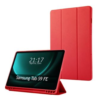 Capa TUMUNDOSMARTPHONE Smart Flip para Samsung Galaxy Tab S9 FE | Vermelho - 1