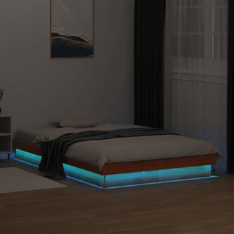 Estrutura de cama com LEDS vidaXL | 120x190 cm | pinho maciço castanho mel - 1