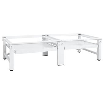 Suporte duplo máquina lavar/secar com prateleiras extraíveis vidaXL | branco - 1