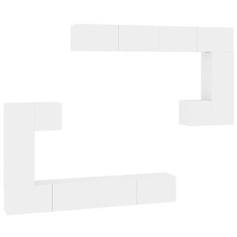 Móvel para TV de montagem na Parede vidaXL | Madeira Processada | branco - 1