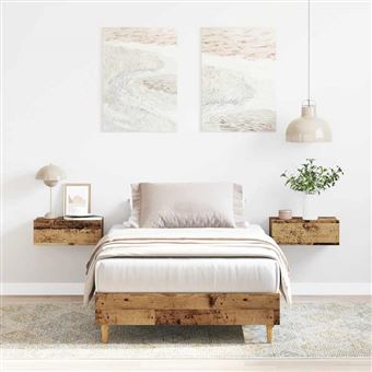 Estrutura de cama sem colchão vidaXL | 90x190 cm | madeira velha - 1