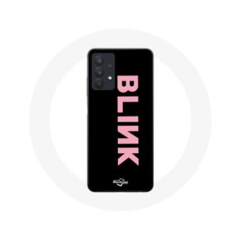 Capa Maniacase para Samsung Galaxy A32 5G do fandom Blink do Blackpink, com o logo em rosa em Fundo Preto - 1