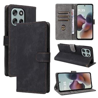 Capa ZURSANA para Motorola Moto G56 5G | Pele Sintética | Fecho Magnético | Compartimento para Cartões com Bloqueio RFID | Preto - 1