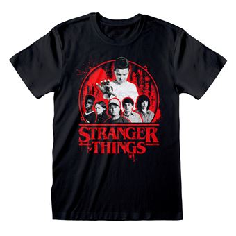 Camisola de Manga Curta Stranger Things Circle Logo | XL - Preto - 1