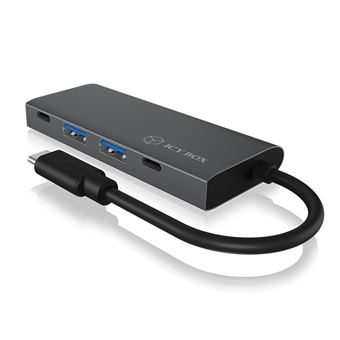 Hub de interface raidsonic ib-hub1428-c31 usb 3.2 gen 2 (3.1 gen 2) type-c 10000 mbit/s antracite, preto