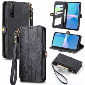 Capa ZURSANA para Sony Xperia 10 III | Flip | Pele PU | Porta-cartões | Preto - 1