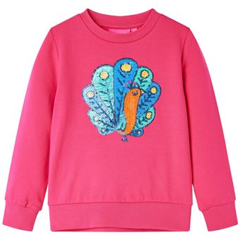 Sweatshirt para criança | vidaXL | rosa-brilhante 128 | 7 a 8 anos - 1