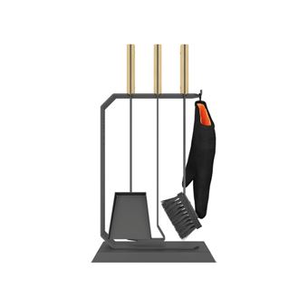 Conjunto de Ferramentas para Lareira OutInFire | 3 Peças | Aço e Madeira - Set 6 L - 1