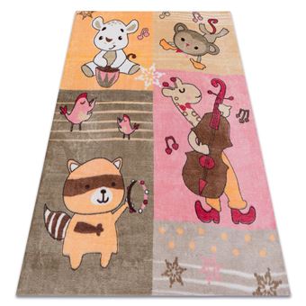 Tapete RugsX Play Animais Música G3610-1 | Rosa / Laranja | 120X170 cm - 1