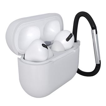 Capa Silicone com Mosquetão Branco para AirPods Pro 4 - 1