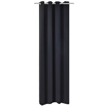 Cortinas vidaXL blackout com ilhós de metal 270x245 cm preto - 1