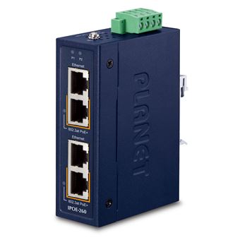 Switch de Rede PLANET Industrial 2-port 10/100/1000T | Azul - 1