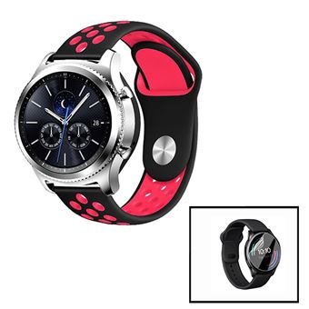 Kit Phonecare | Pulseira Bracelete SportyStyle + Película de Hydrogel para Huawei GT Elegant - Preto / Vermelho - 1