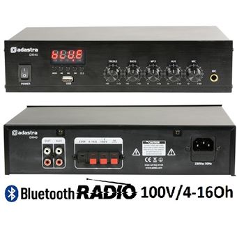 Ampflicador Adastra Com Usb/Fm E Bluetooth 100V/4-16Ohm