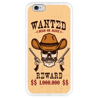 Capa Hapdey para iPhone 6 6S Design Cartaz de Recompensa Procurado Morto ou Vivo em Silicone Flexível e TPU - 1