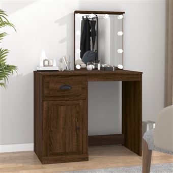 Toucador com LEDs vidaXL | 90x50x132,5cm | Derivados madeira carvalho castanho - 1