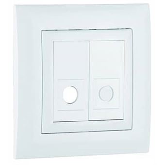 Tomada EFAPEL Fibra Óptica Tipo ST/F sem Conect Branca - 1