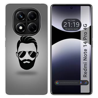 Capa TUMUNDOSMARTPHONE de silicone para Xiaomi Redmi Note 14 Pro 4G Desenhos de design de barba - 1