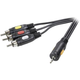 Cabo de áudio speaka professional sp-7869872 2,5 m 2.5mm 3 x rca preto - 1