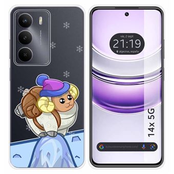 Capa de Silicone Transparente Tumundosmartphone para Realme 14x 5G | Desenhos de Cabra - 1