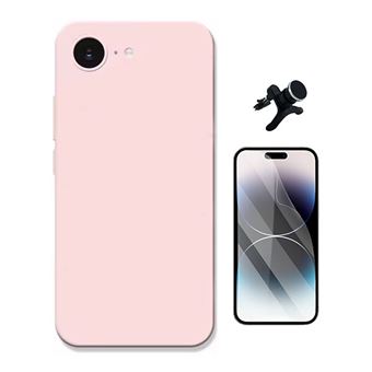 Kit Película Hydrogel Frente + Capa Silicone Líquido + Suporte Reforçado Phonecare para Apple iPhone 16e | Rosa - 1