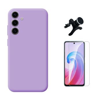 Kit Vidro Clearglass + Capa Silicone Líquido + Suporte Reforçado Phonecare para Samsung Galaxy A36 | Roxo - 1