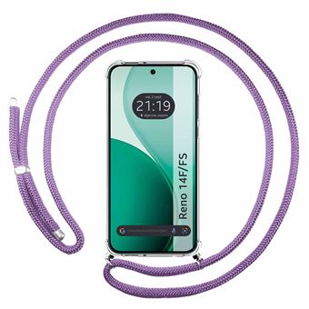 Capa Tumundosmartphone transparente para Oppo Reno 14 FS / 14FS 5G | Fio roxo - 1