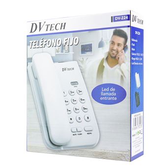 Telefone Fixo com Fio DV TECH DV-224 - Branco - 1