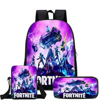 Conjunto Escolar Fenbow Fortnite Mochila + Mala de Ombro + Estojo - Multicolorido 10 - 1