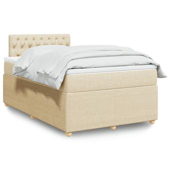 Cama boxspring com colchão vidaXL | 120x190 cm | tecido cor creme - 1