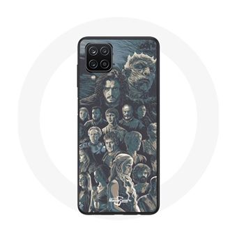 Capa Maniacase para Samsung Galaxy A12 Game Of Thrones Temporada 8 Le Trône de Fer Anexar Personagens Fundo Cinzento - 1