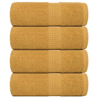Toalhas de bidé vidaXL | 4 Peças | 30x50 cm | 360 gsm 100% algodão ouro - 1