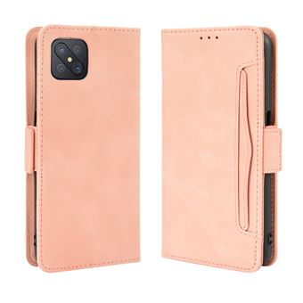 Capa FOXDOCK Protetora para OPPO A92S/Reno4 Z 5G | Suporte e Flip de couro PU | À Prova de Choque | Rosa - 1