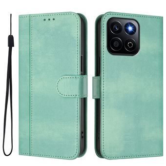 Capa FOXDOCK para Honor X7C 4G | Estilo Vintage | TPU com Textura de Pele Antiderrapante | Compartimentos para Cartões e Suporte | Verde claro - 1