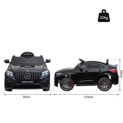 HOMCOM Mercedes AMG Carro elétrico para crianças de 3-5 Anos com controle  remoto com música e luzes Bateria de abertura de porta dupla 12V Carga 30kg  115x70x55cm