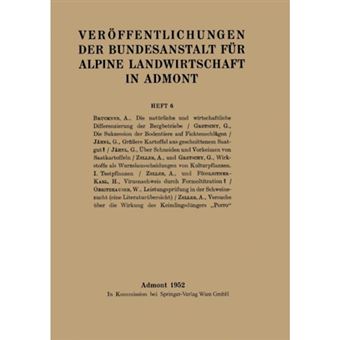 Veroffentlichungen Der Bundesanstalt Fur Alpine Landwirtschaft in Admont - Paperback / softback - 0 - 1