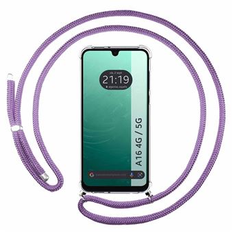 Capa TUMUNDOSMARTPHONE Transparente para Samsung Galaxy A16 4G / 5G com Cordão Roxo - 1