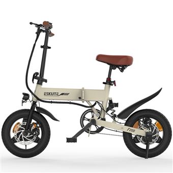 Bicicleta Elétrica ESKUTE F200 | 250W | 36V7.8AH | Pneus de 14" | Travões a Disco Mecânicos | Bege - 1